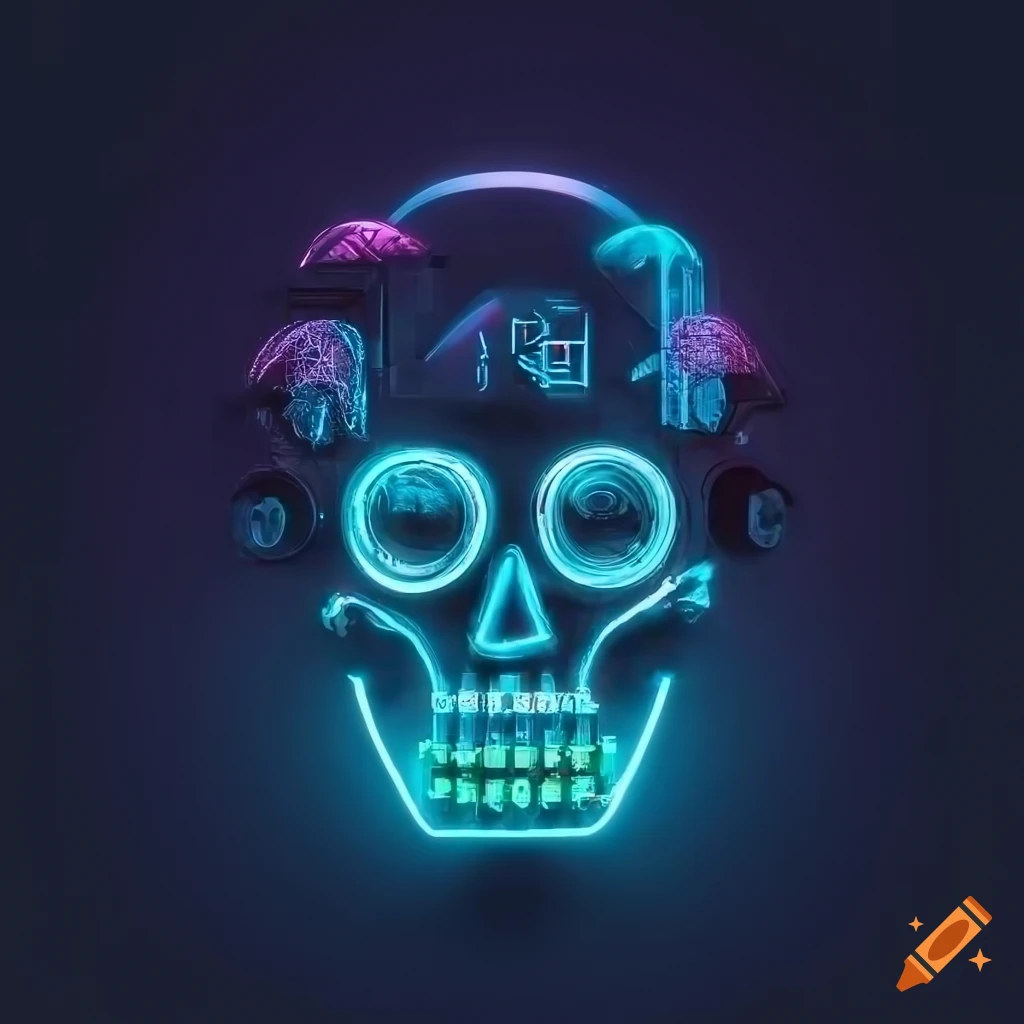 dark and monster-themed design identity with neon lights