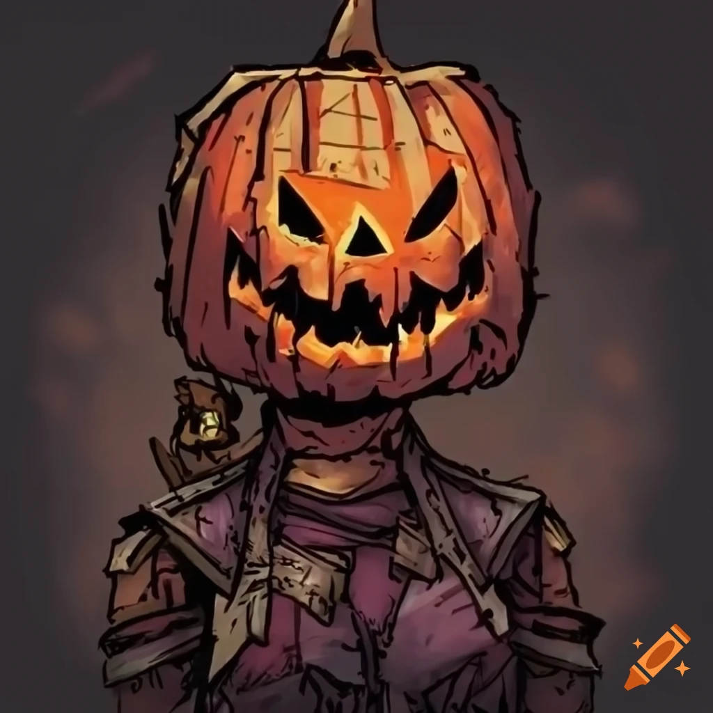 jack-o-lantern in darkest dungeon style
