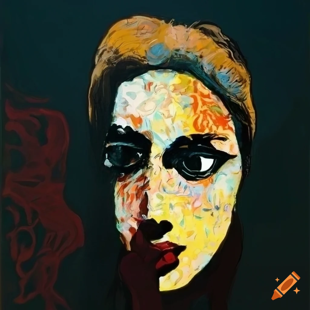vibrant individualistic portrait in abstract art style