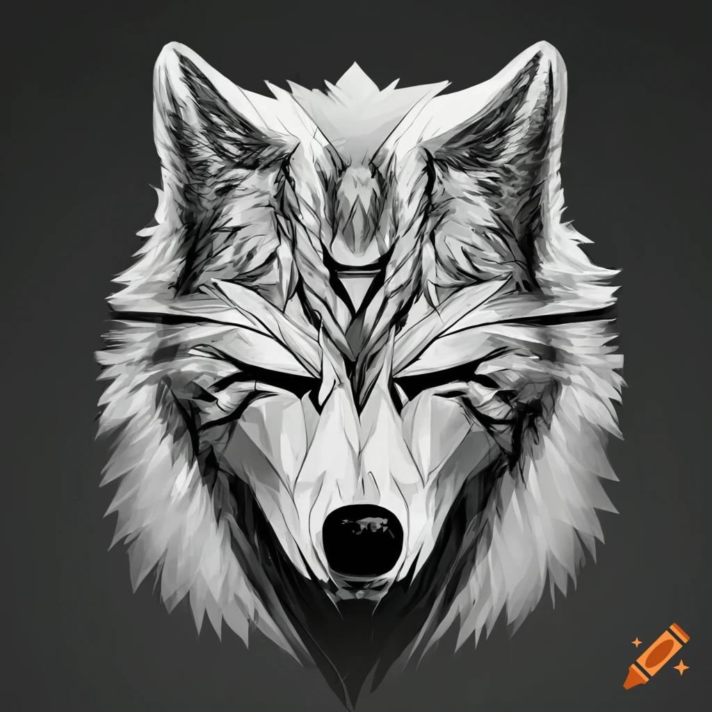 monochrome geometric wolf logo