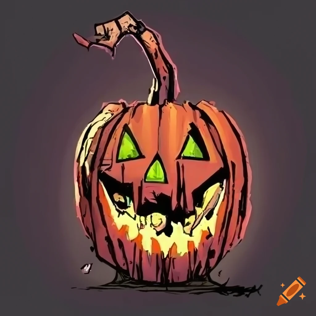 jack-o-lantern in darkest dungeon style