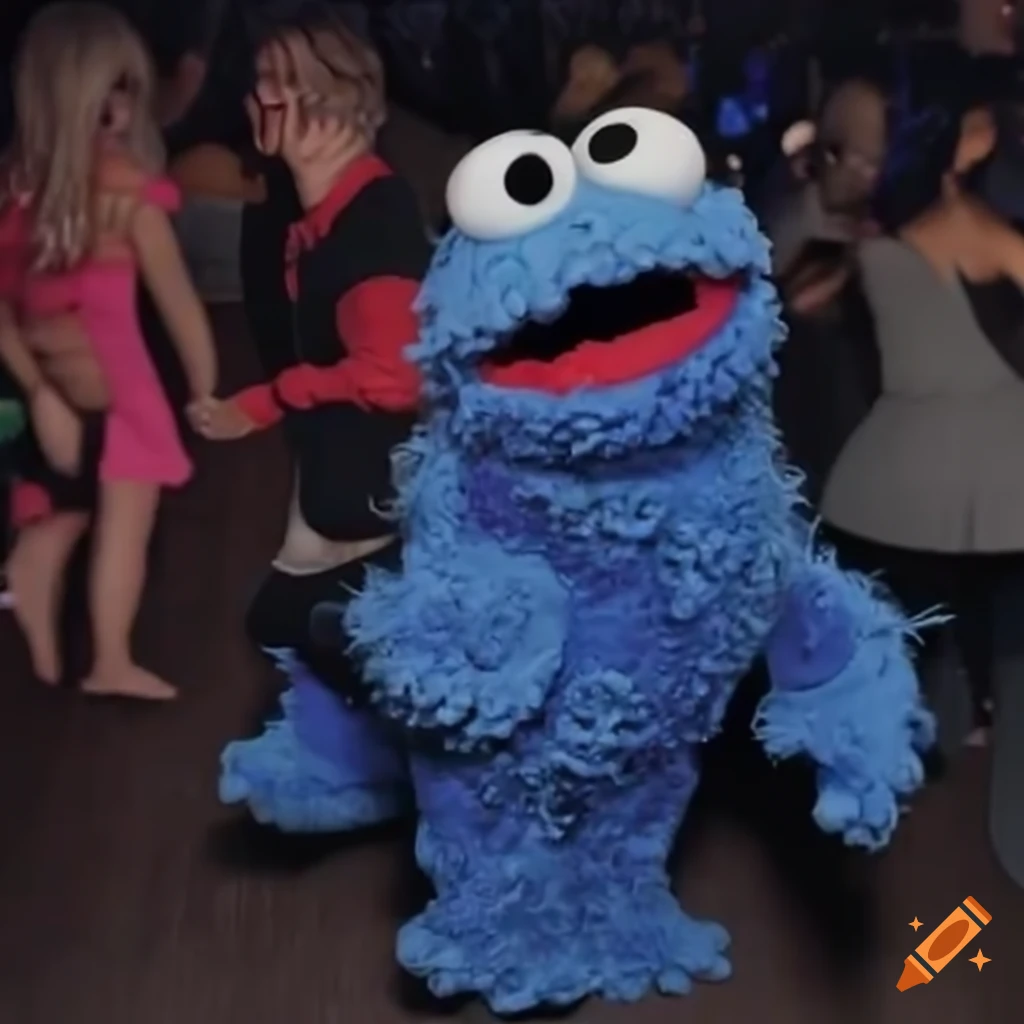 Cookie Monster disco dancing