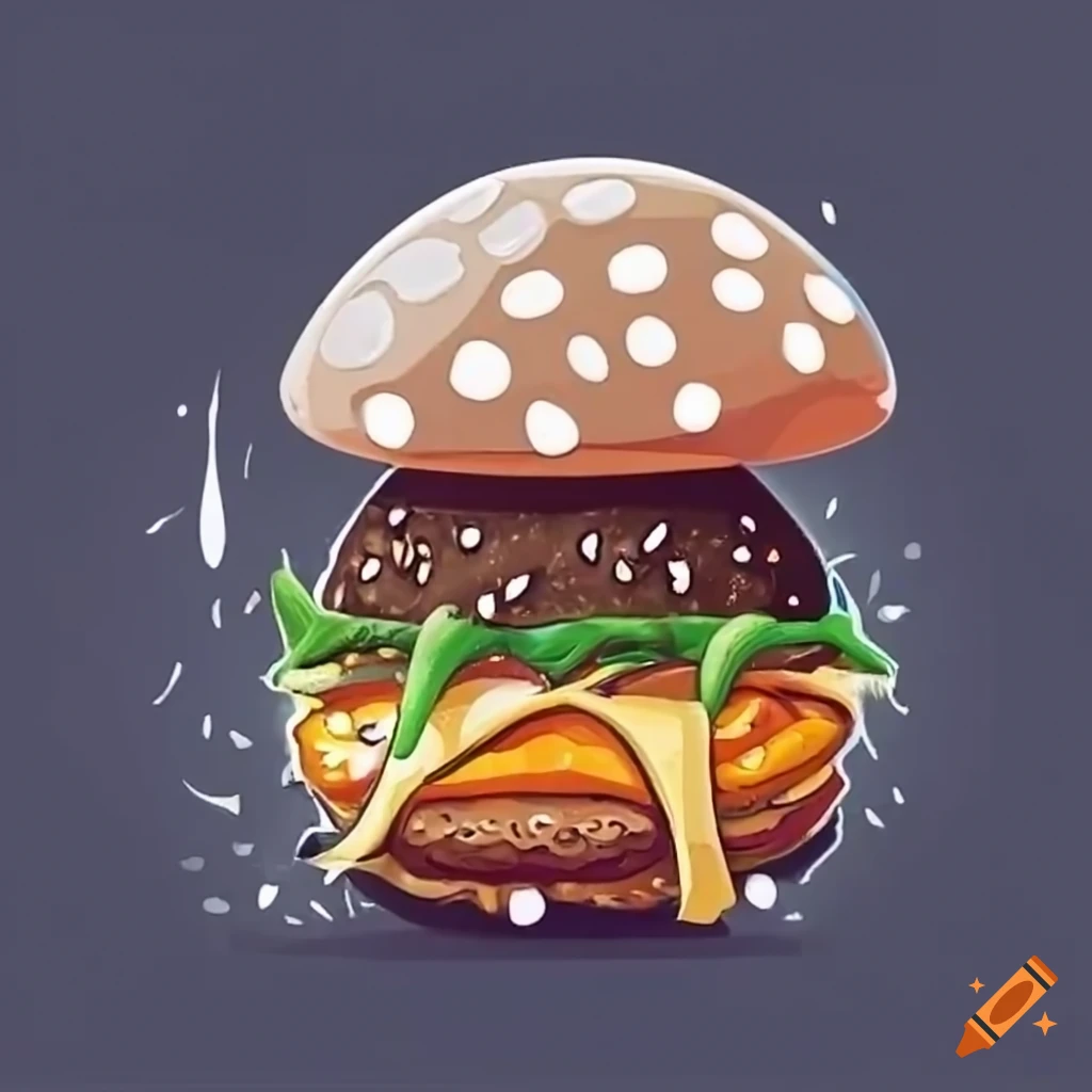 gourmet mushroom burger with sesame seeds