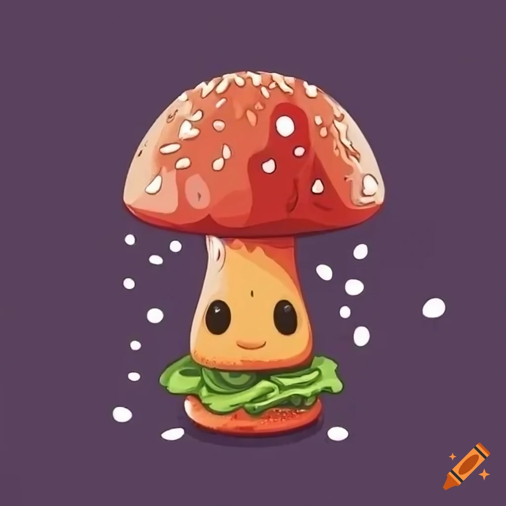creative hamburger with mushroom shape