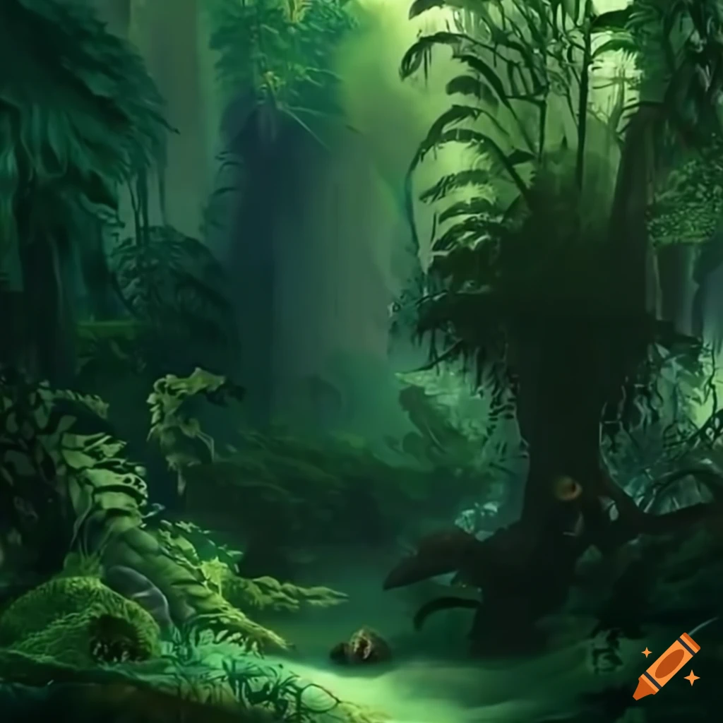 vibrant jungle scenery