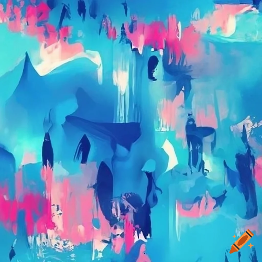 colorful abstract painting with famous people and flowers