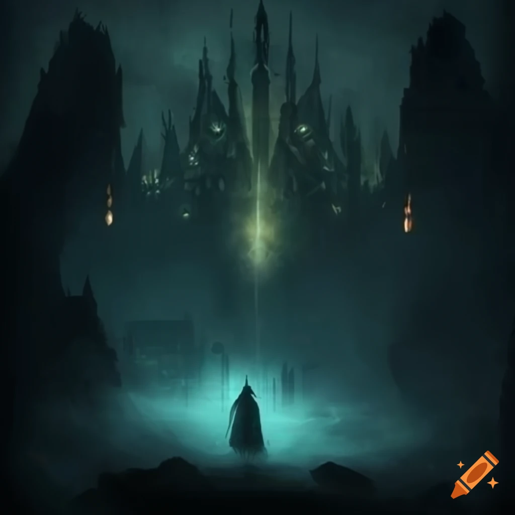 artwork of two souls standing against darkness