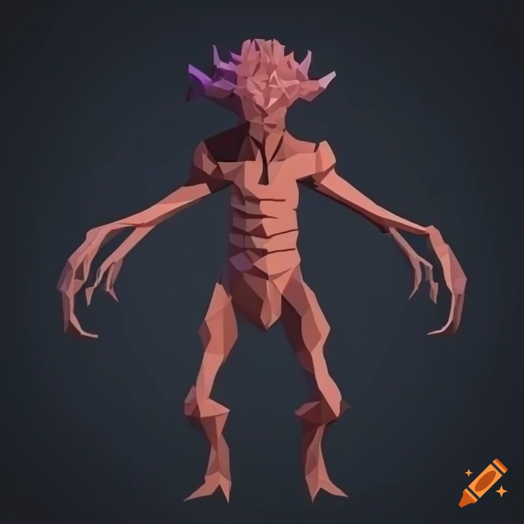 lowpoly lovecraftian creature for dungeons game development