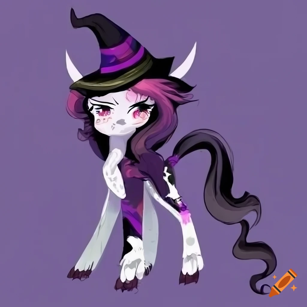 detailed pony character design with witch elements