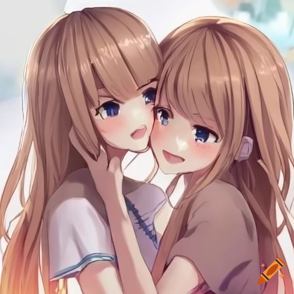 Anime girl comforting her friend on Craiyon