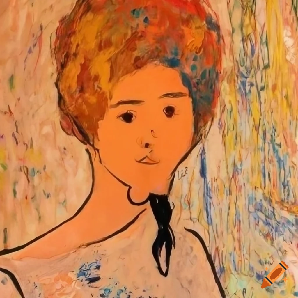 Minimalistic portrait in abstract oil paint on Craiyon