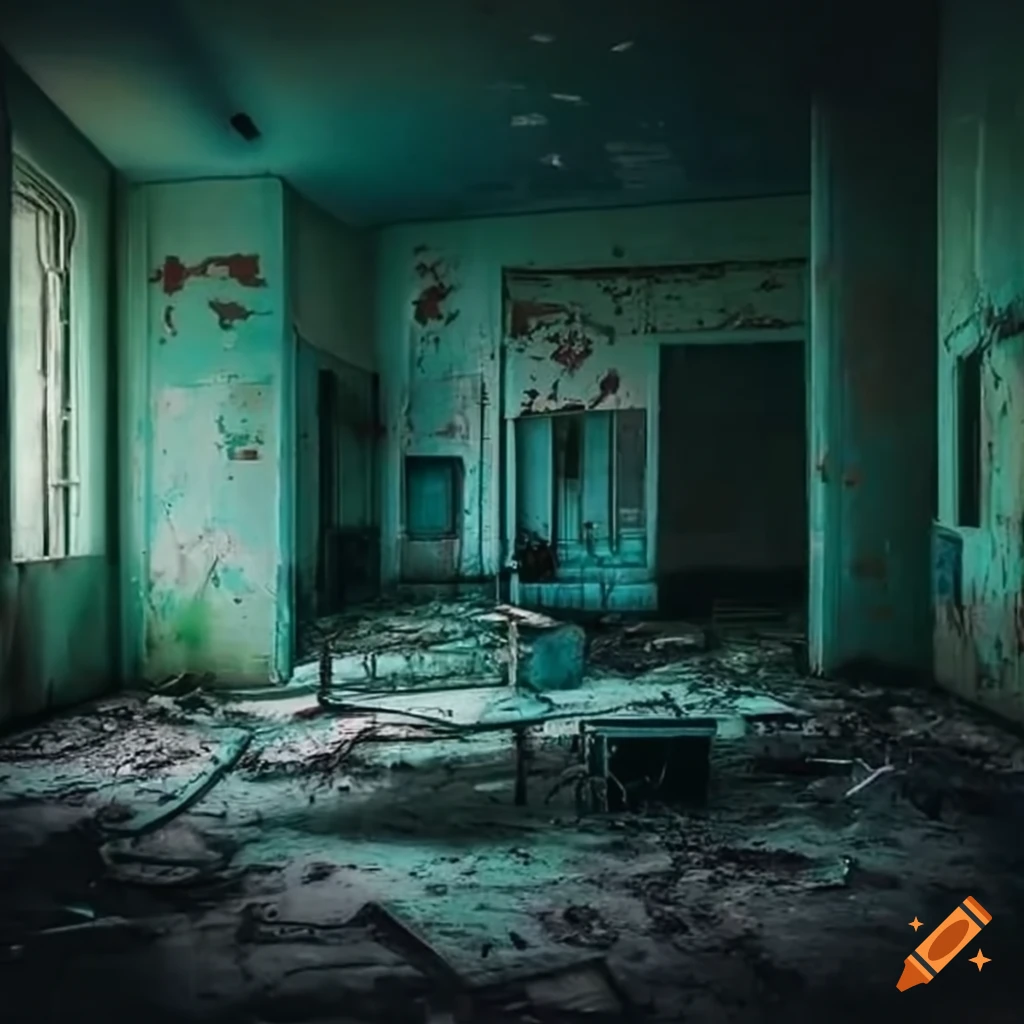 view of an abandoned hospital