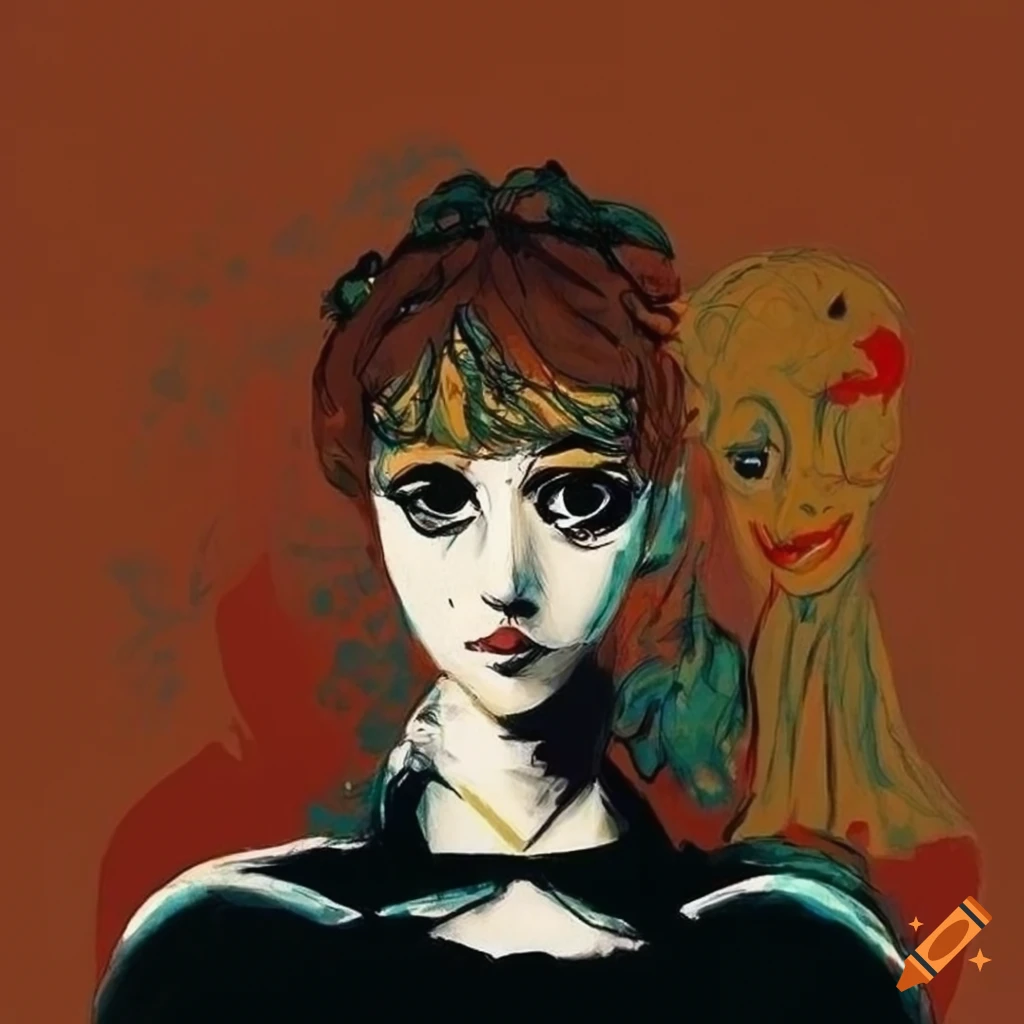 Abstract portrait with a mix of art styles