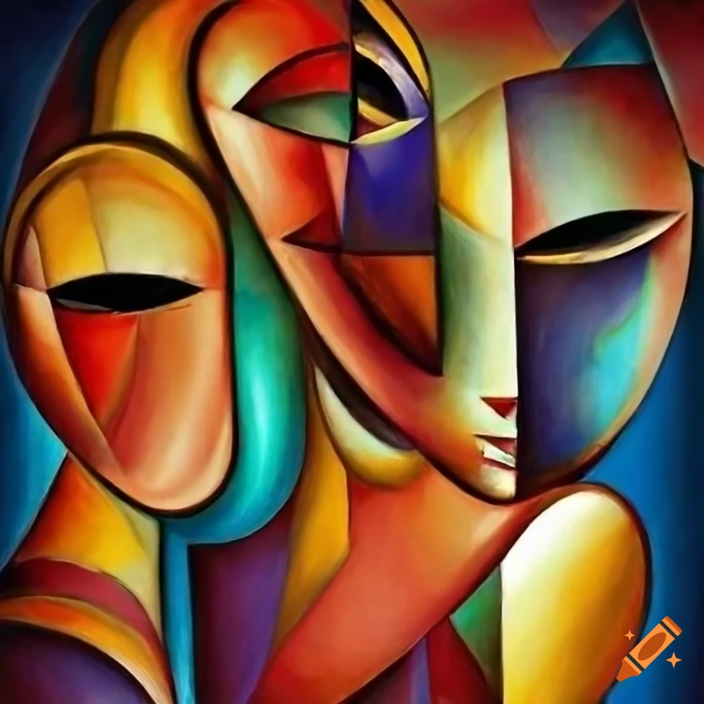 abstract painting in the style of cubism