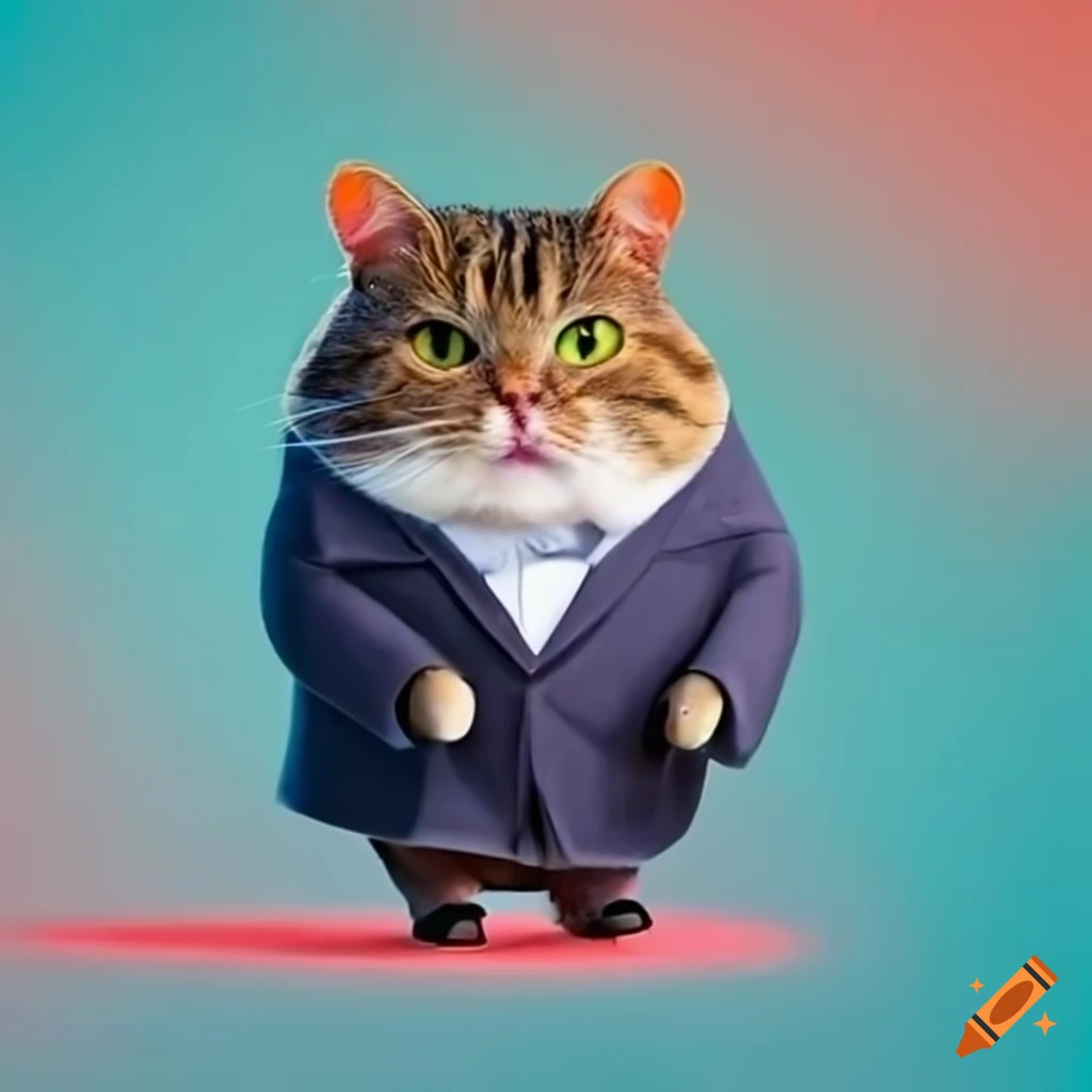 cartoon illustration of a fat hamster and cat walking together