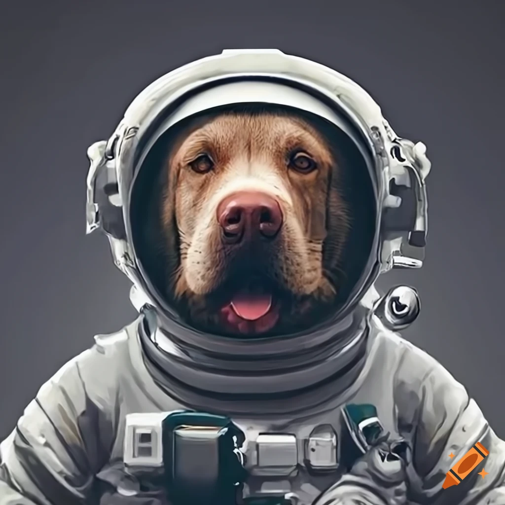 Labrador dog in astronaut costume on Craiyon