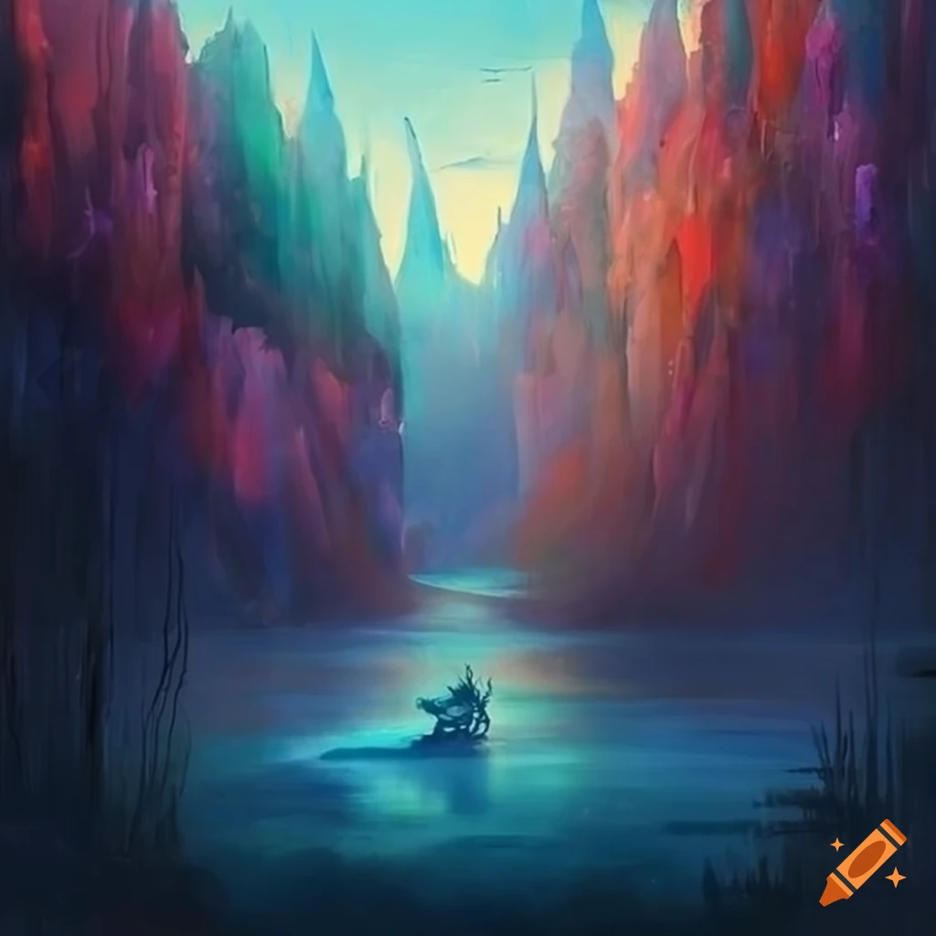 fantasy painting of a dreamy landscape