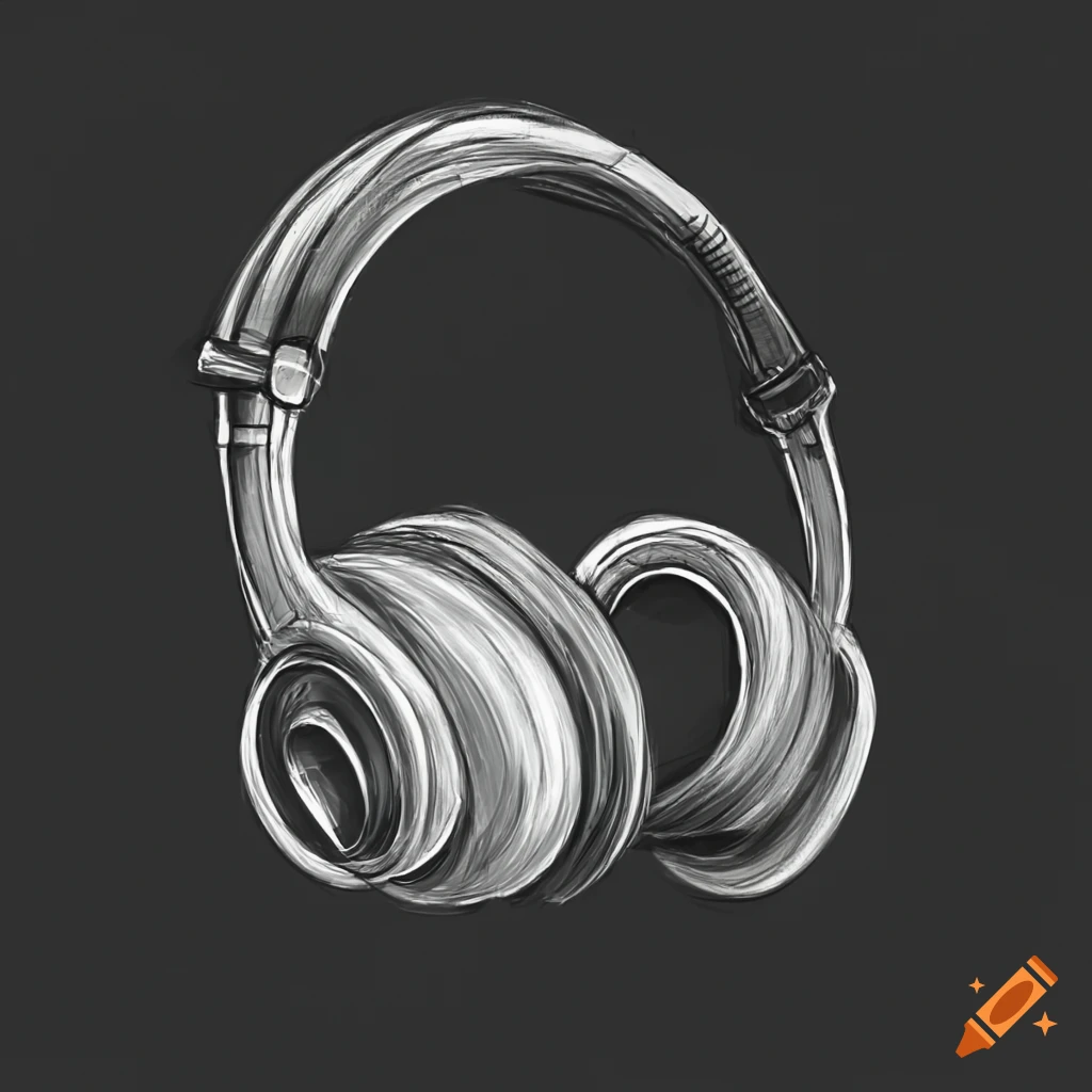 sketch of headphones concept art