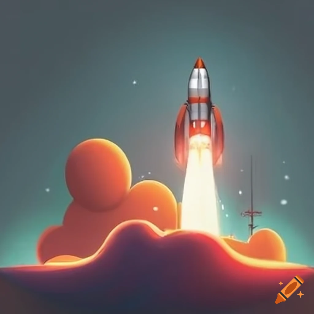 rocket taking off into space