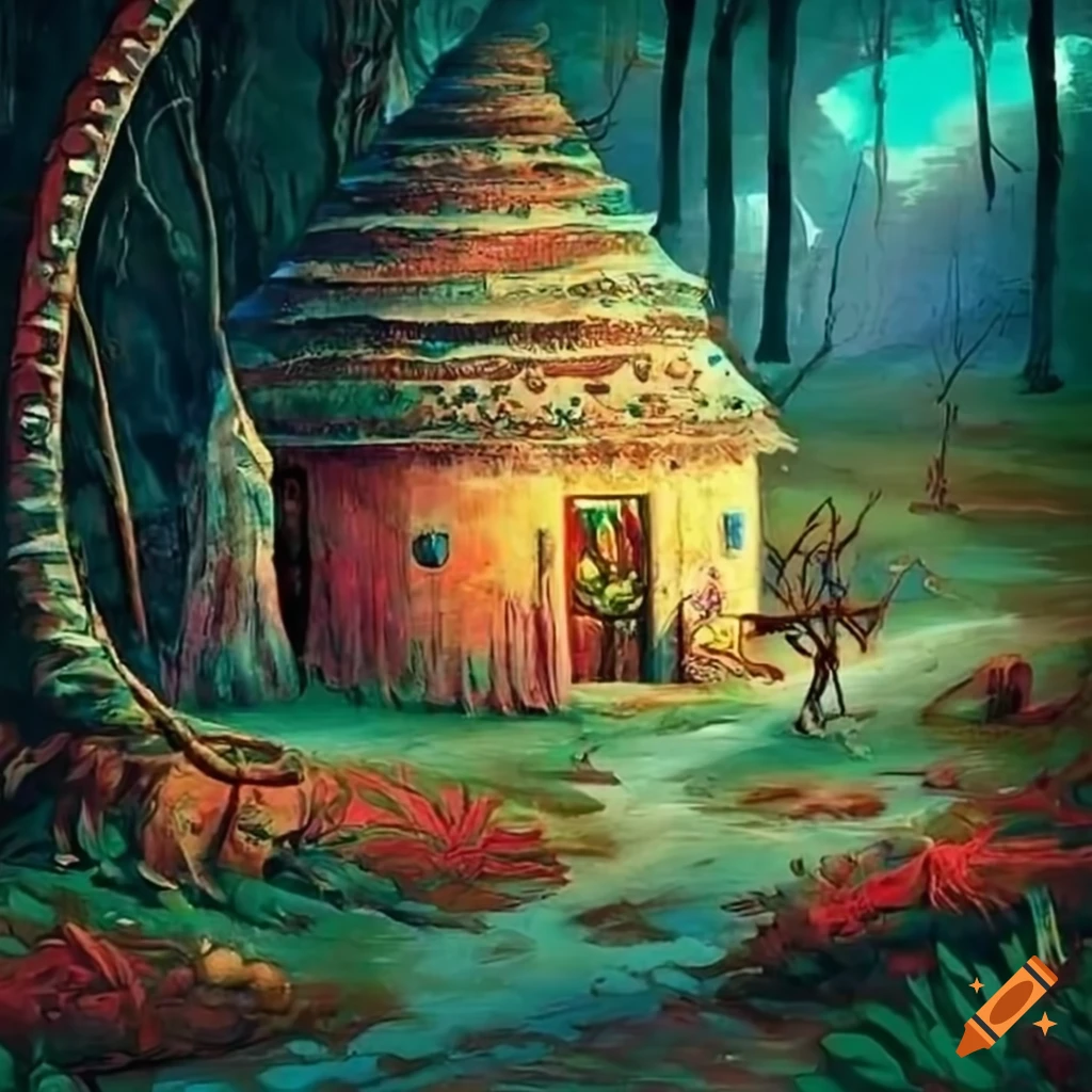 enchanting scene from a hippie realm