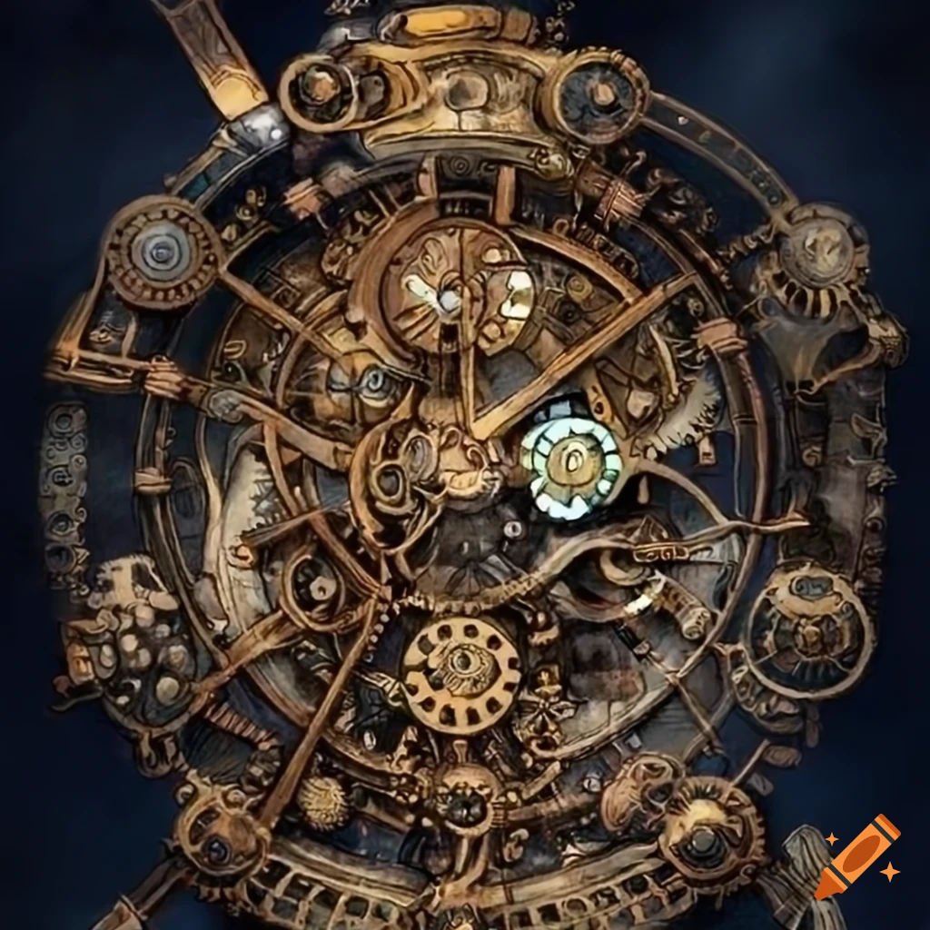 steampunk artwork of the clockwork cosmos