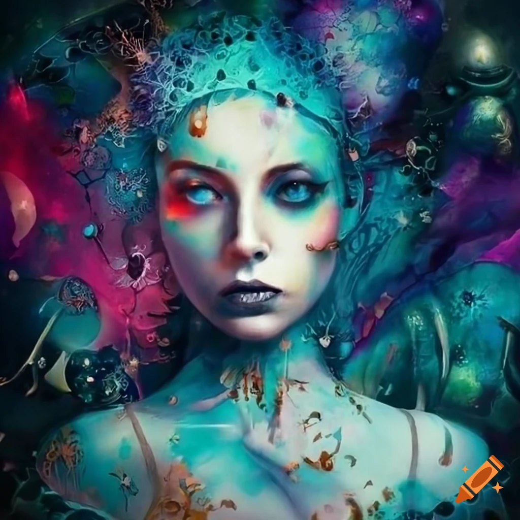 Fantasy mixed media artwork on Craiyon