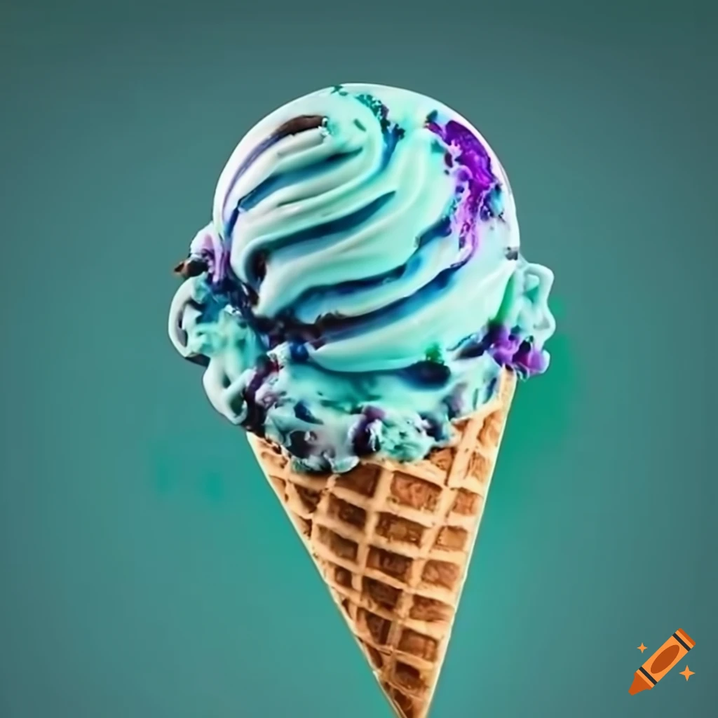 Blueberry and mint layered ice cream by baskinrobbins on Craiyon