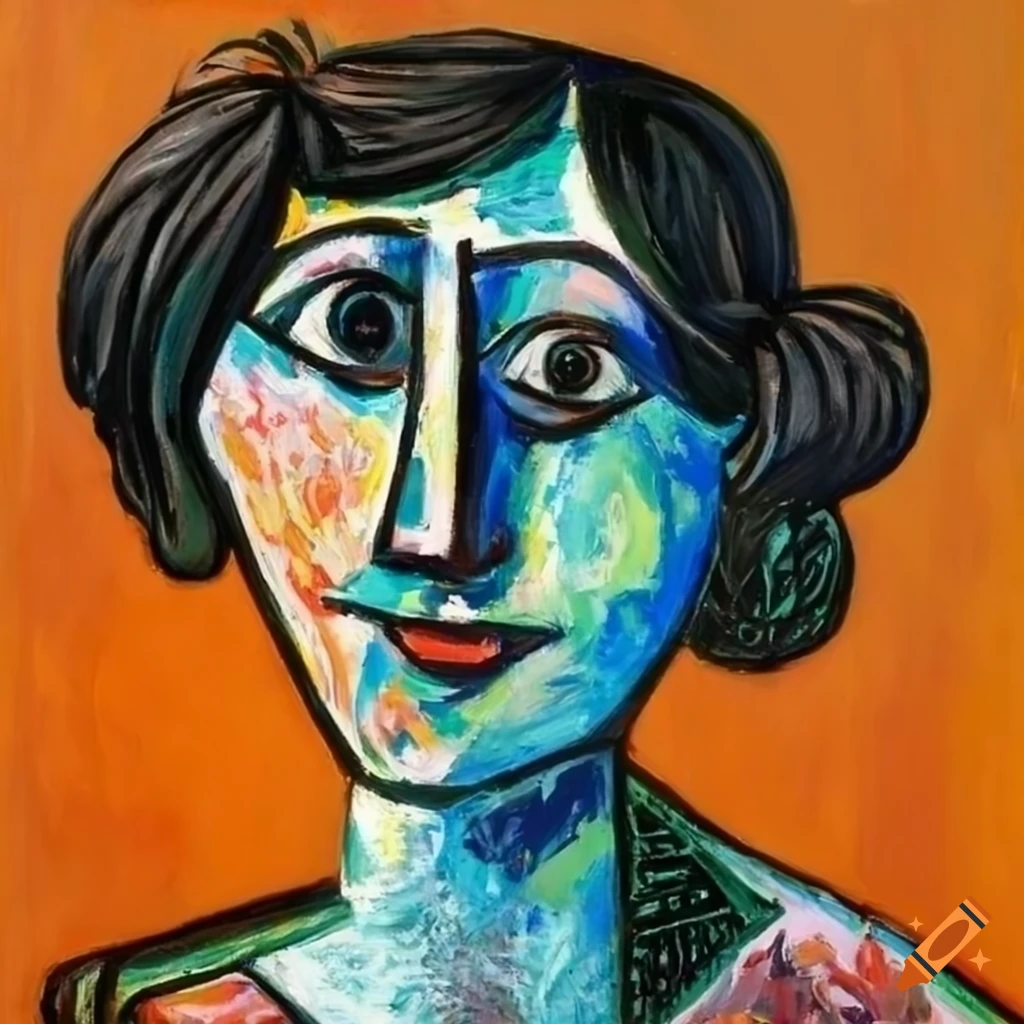 picasso-style portrait painting