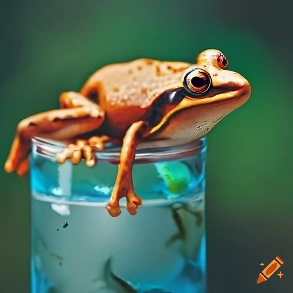 funny image of a frog with a drink