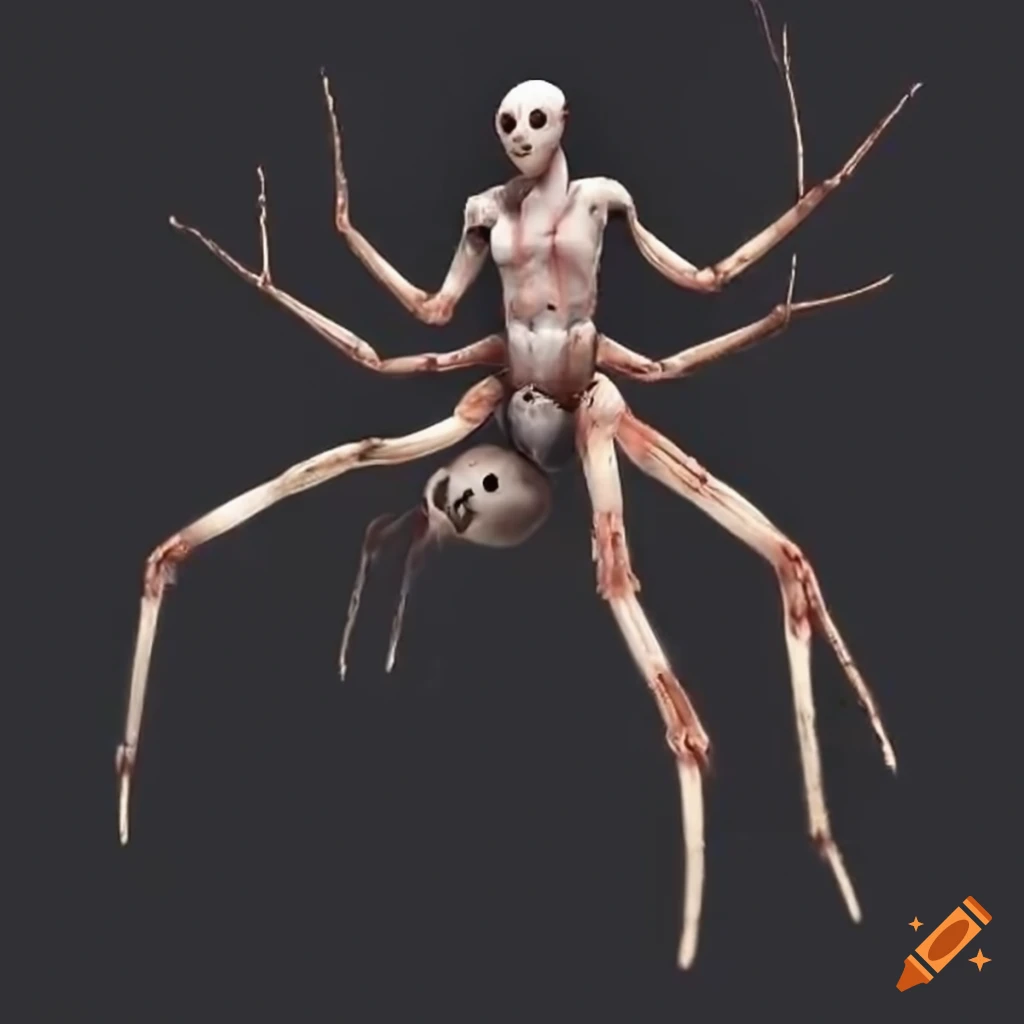 Spider Human Base Illustration of a humanoid spider with multiple human legs on Craiyon