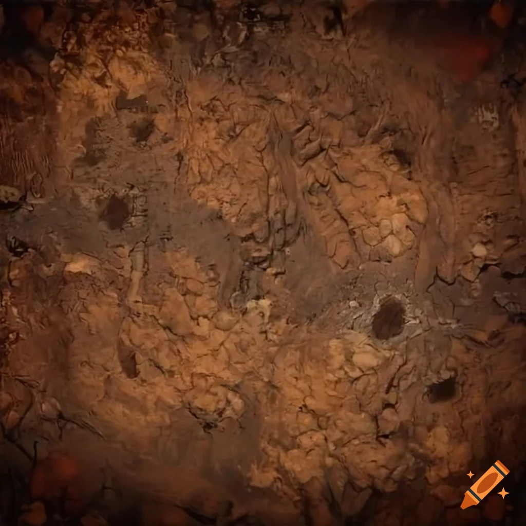 top-down view of a dirt floor in an underground mine