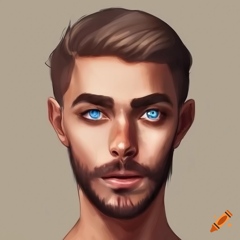 portrait of a man with heterochromia eyes