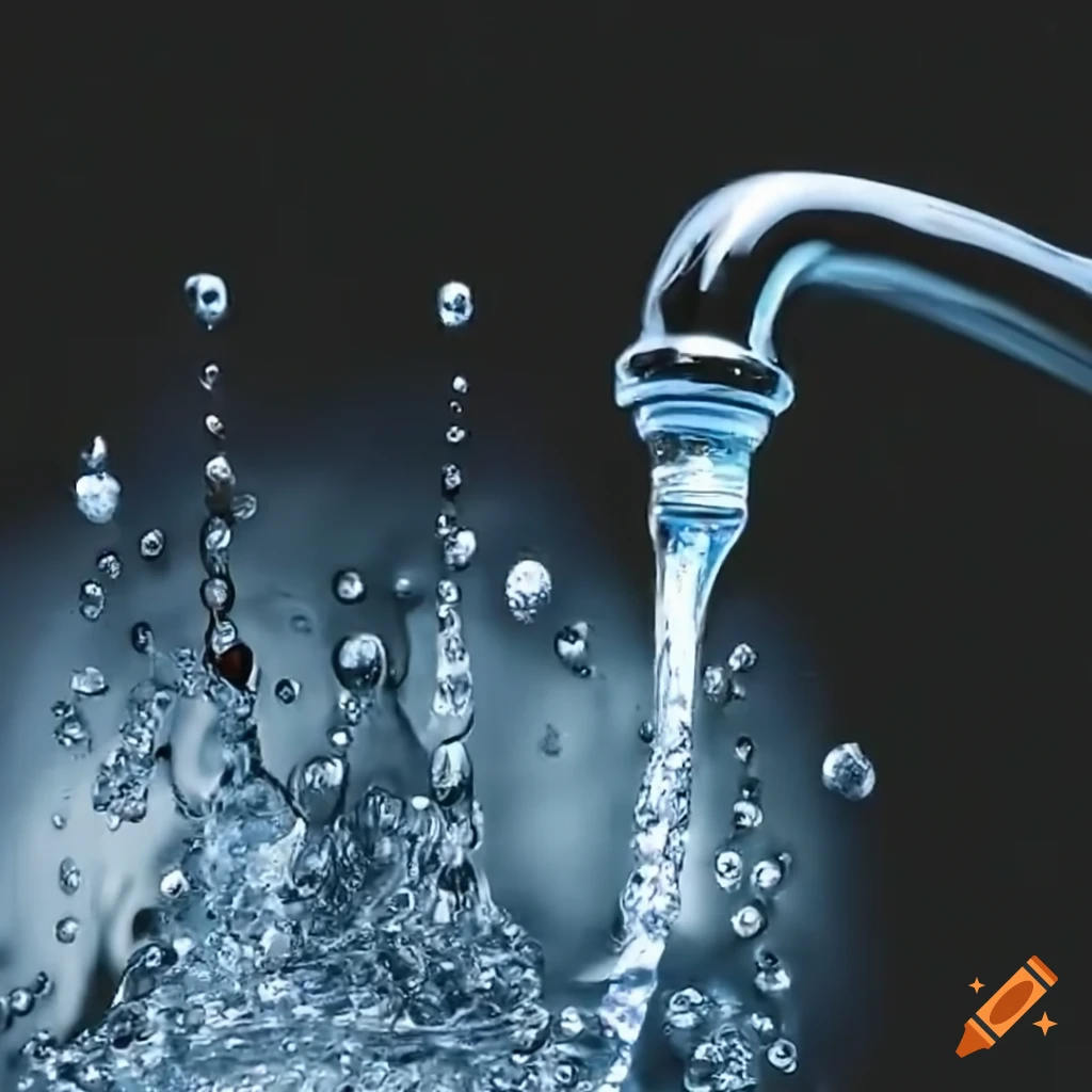 Water running from a faucet on craiyon