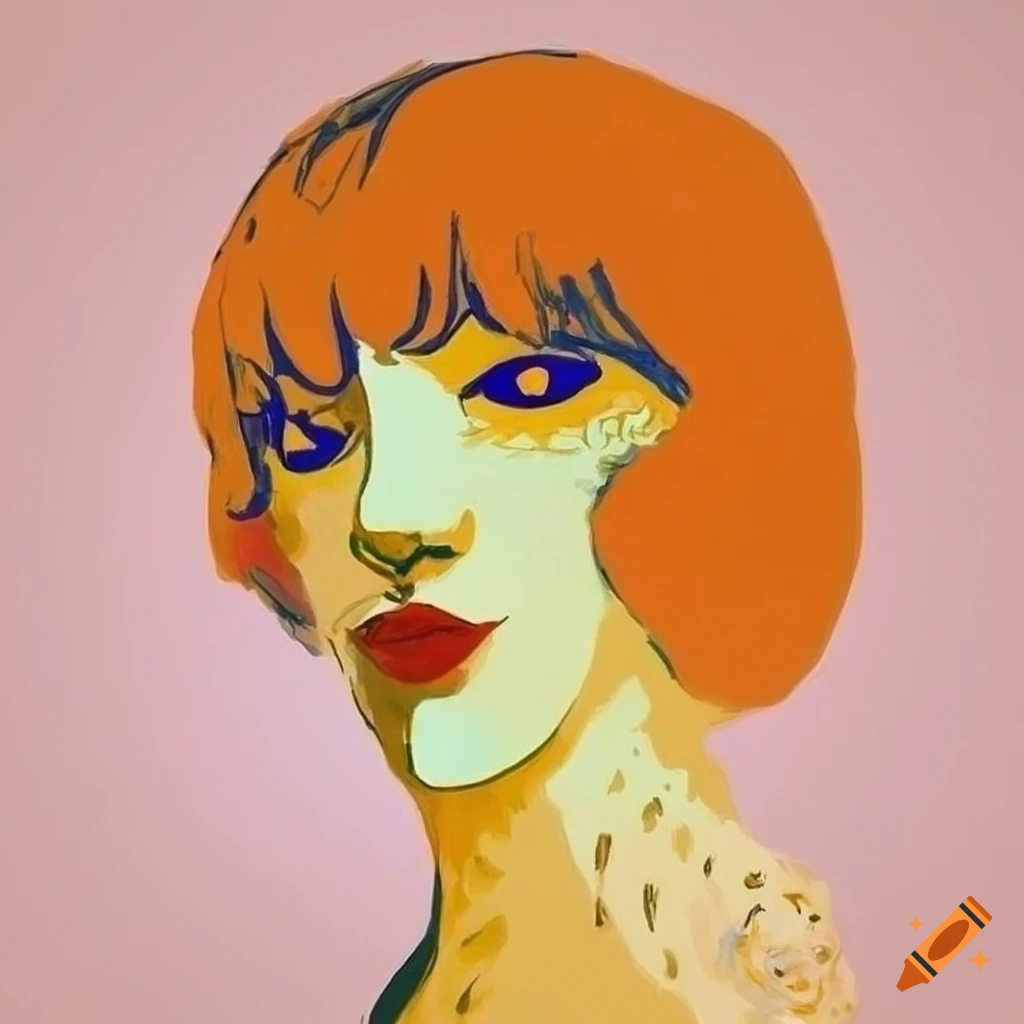 Minimalistic abstract portrait in art nouveau style