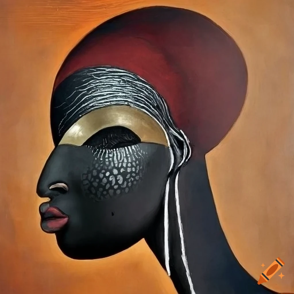 surreal abstract artwork with tribal elements