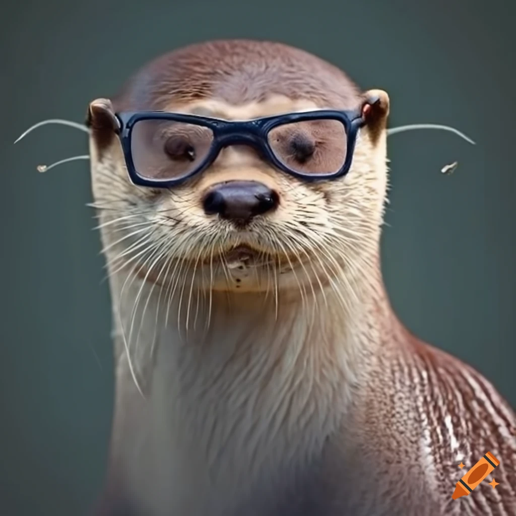 otter wearing glasses