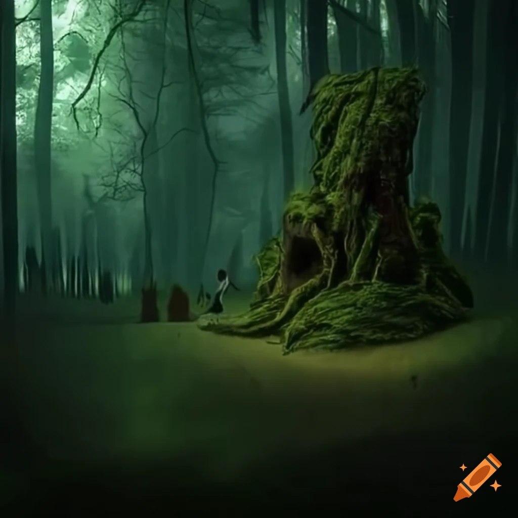 image of Rübezahl in a dark forest