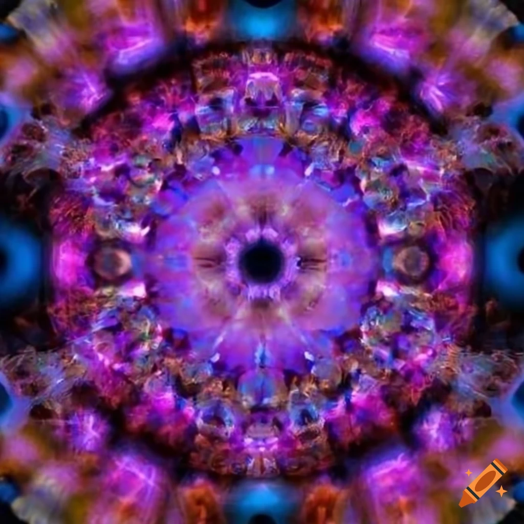 vibrant purple and pink eyeball kaleidoscope
