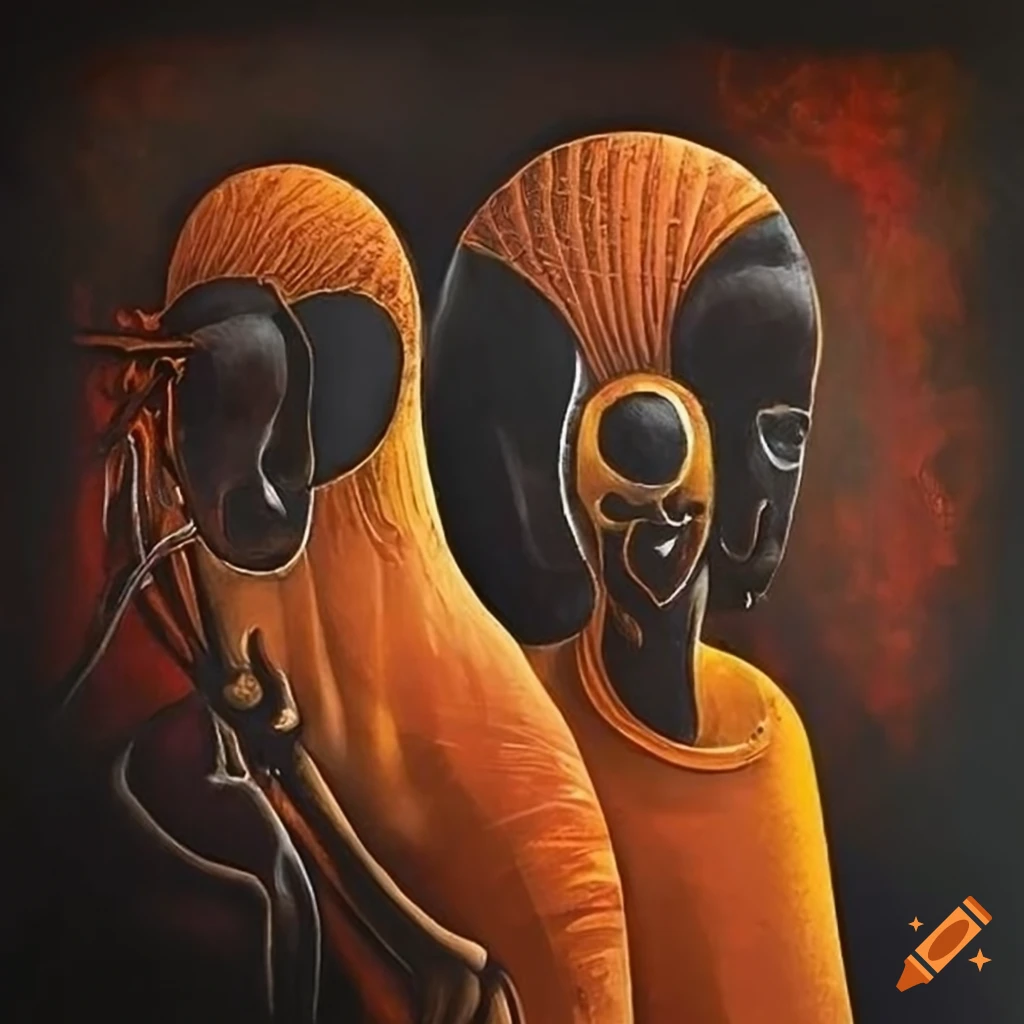 surrealistic abstract African tribal art