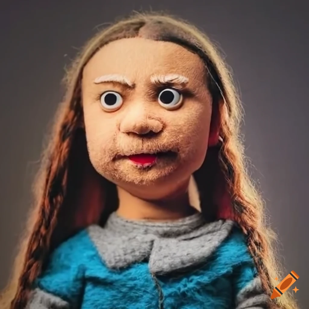 felt puppet of Greta Thunberg