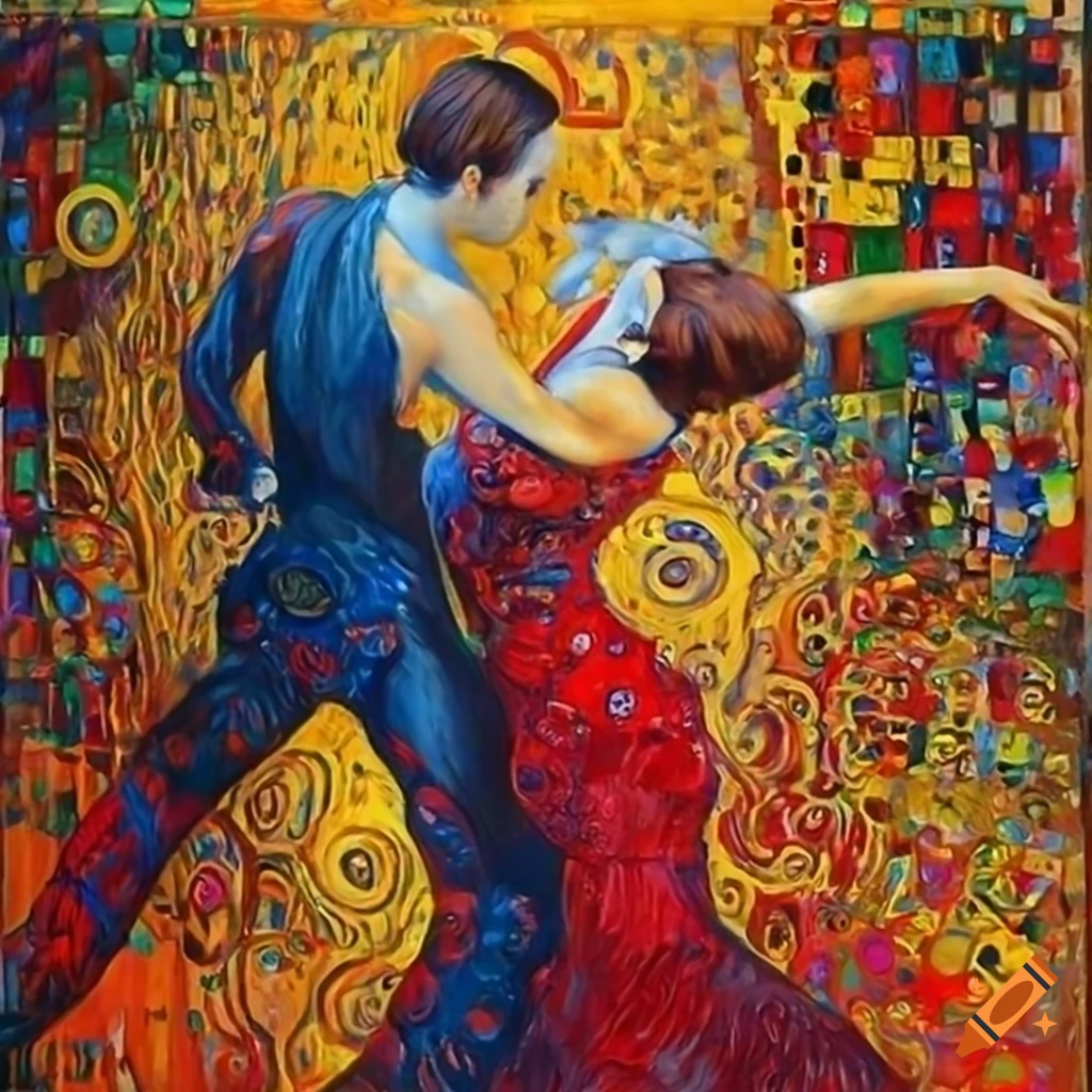 Oil painting of a tango dancing couple on Craiyon