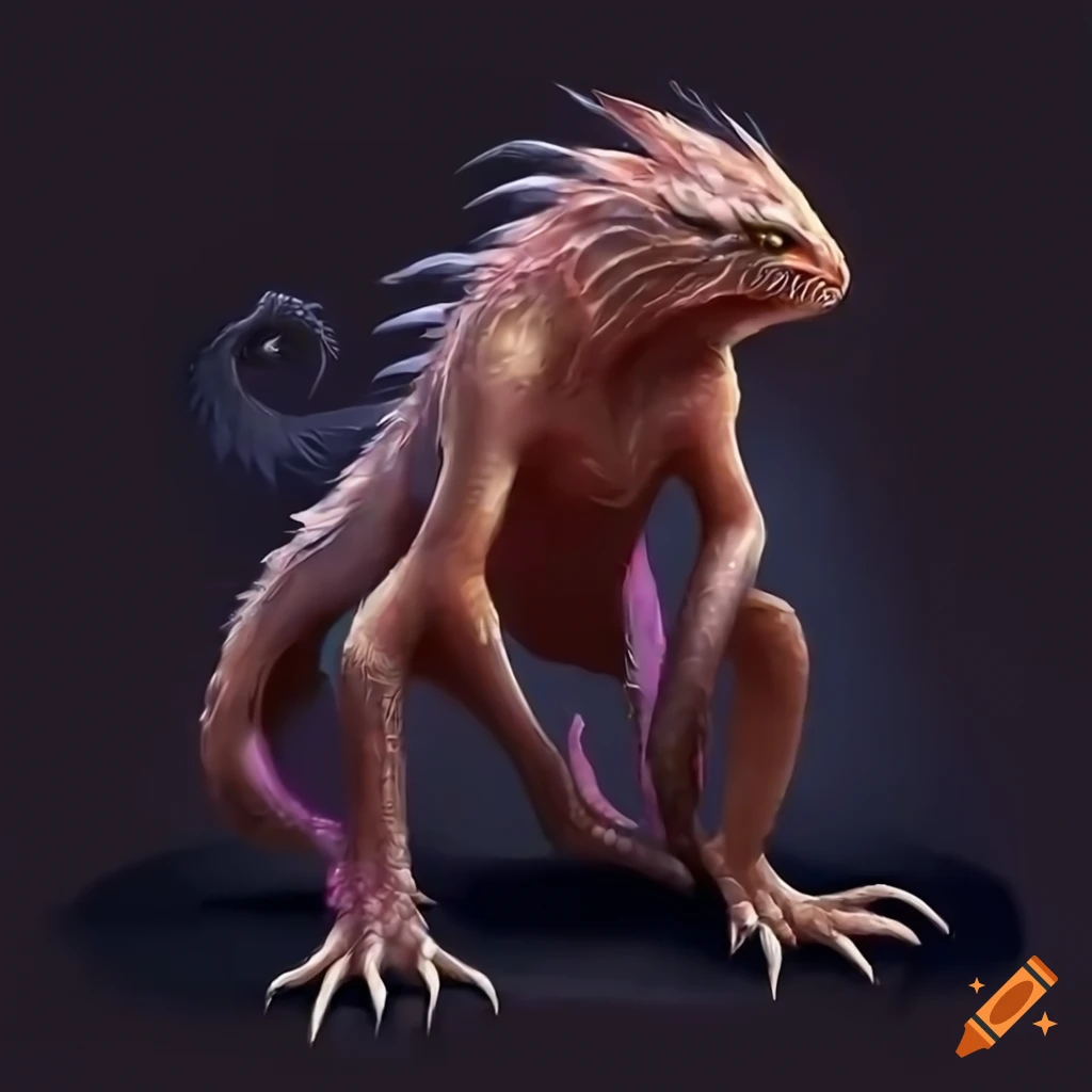 4K painting of a majestic and trustful creature with scales and warm eyes