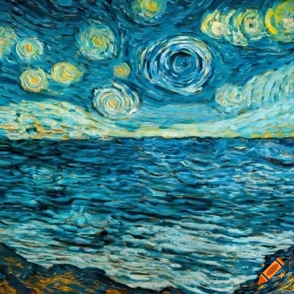 van gogh style sea panorama