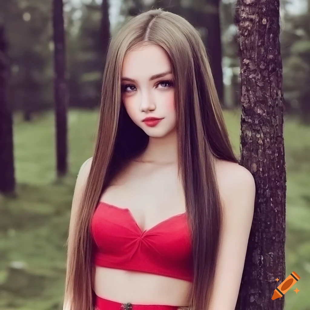 Model Rsc Girl Looking Back Realistic portrait of a young Russian girl in a night forest on Craiyon