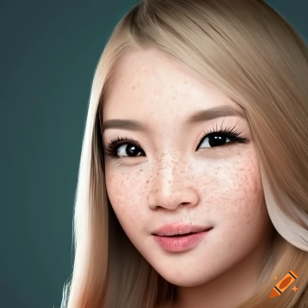 portrait of a beautiful young woman with freckles and blonde hair