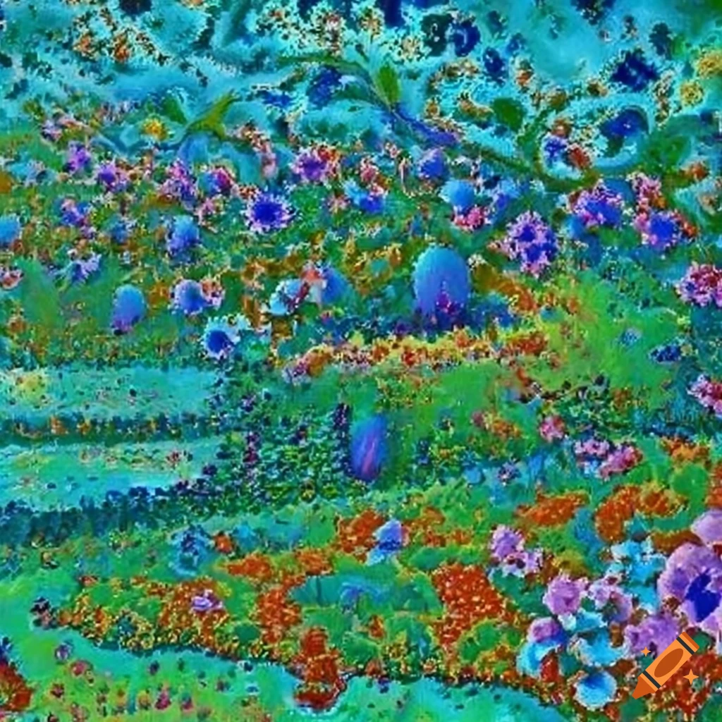 tangled hedge of rose bushes painting