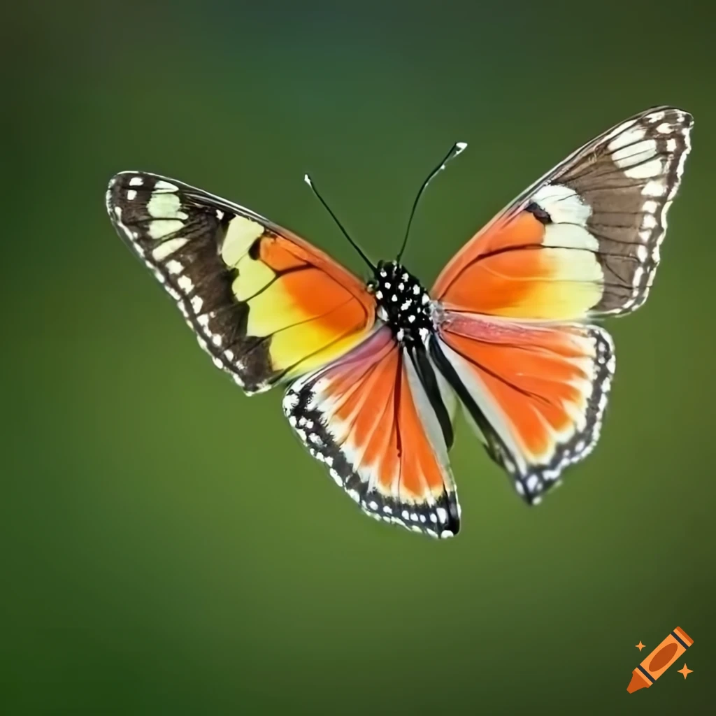 Hyperrealistic butterfly flying in a forest on Craiyon