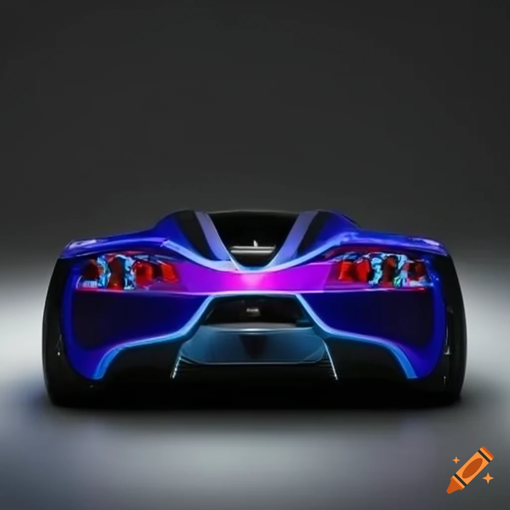back view of a futuristic supercar concept