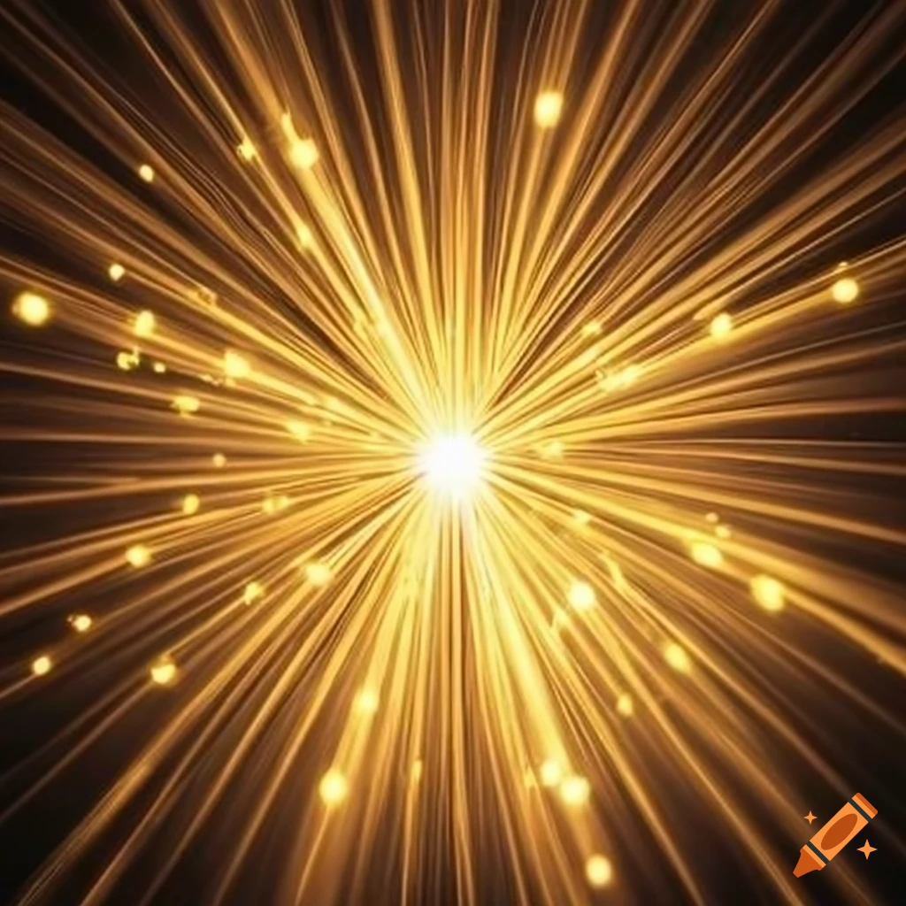 golden rays of sparkling lights