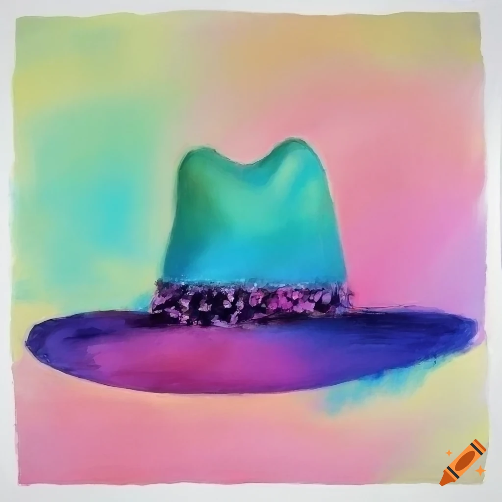 pastel ombre cowgirl hat illustration